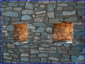 Holes for vigas (roof timbers)