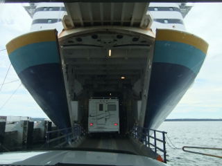 Boarding the ferry to Newfoundland